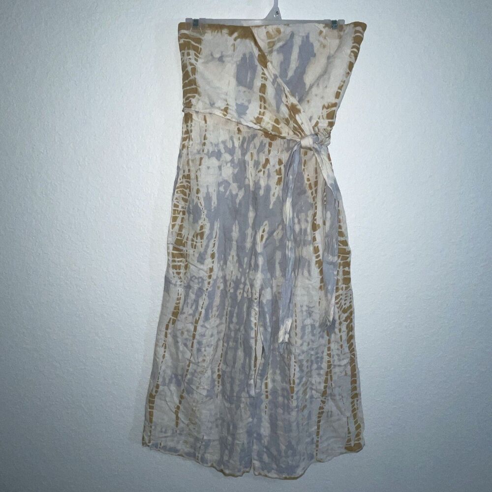 Anthropologie LACAUSA Strapless Tie Dye Jumpsuit One Piece Romper XS Linen Blend